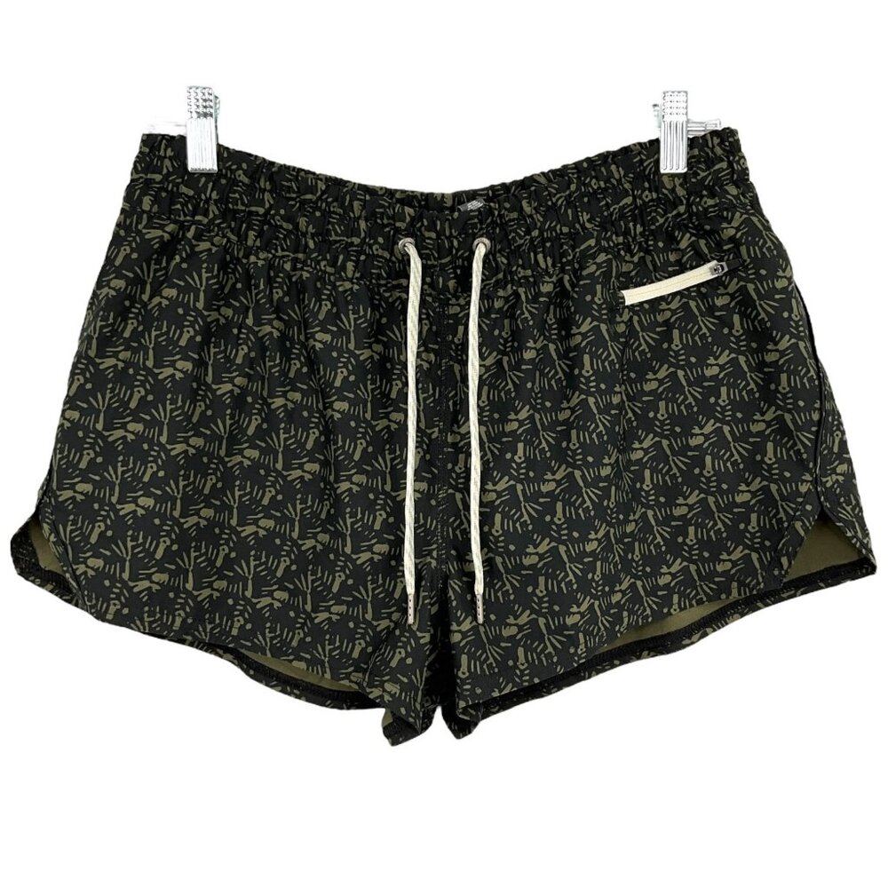 Vuori Clementine Short Oregano Woodblock Mesh Liner Zip Pocket Size L
